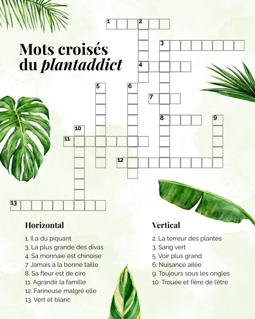 Mots croisés spécial plantes