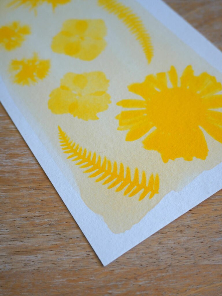 Impression soleil curcuma fougère