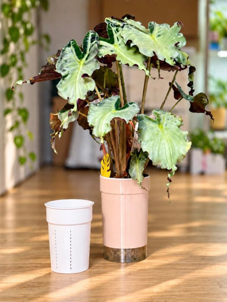 Pots réserve eau pour les alocasias Variegata Nordica
